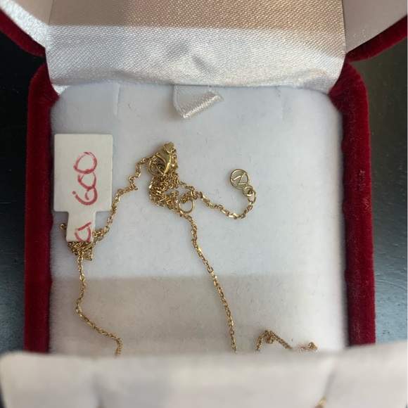 Genuine 14K Yellow Gold Mejuri Square Páve Necklace - Picture 4 of 4